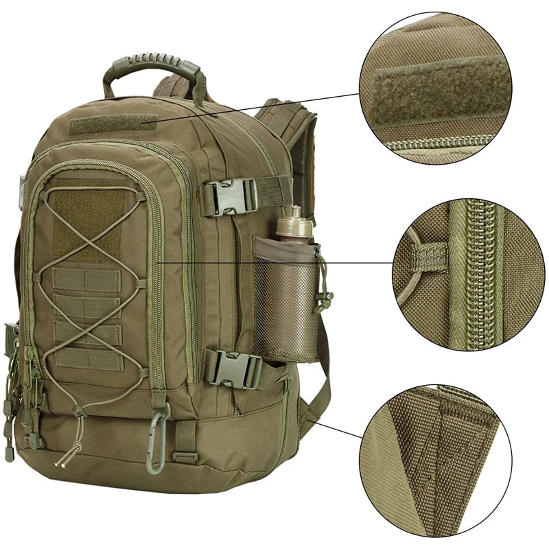 65L Outdoor Tactical Backpack Men's Hiking Bag Large Capacity - Great Outdoors and More 25