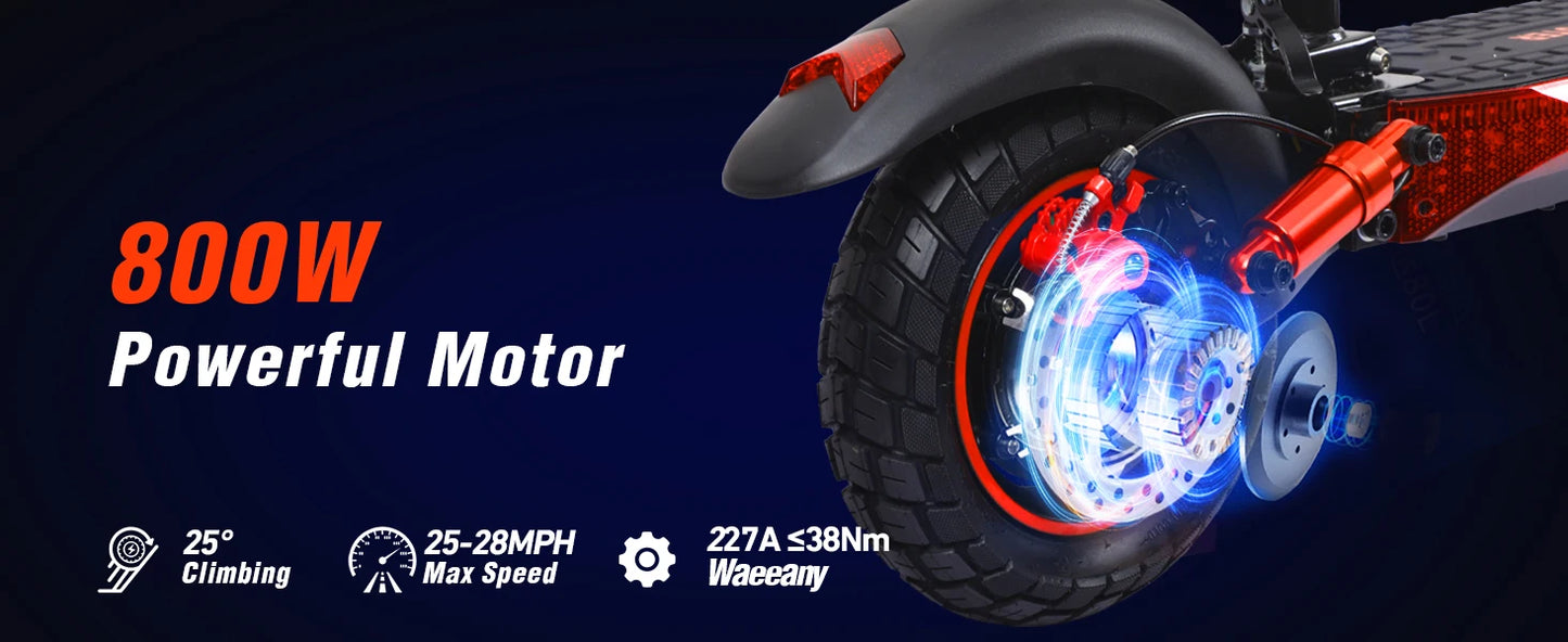 E Scooter J01 Aluminum Alloy Folding Off Road Inflatable Tires 800 W 48V Double Disc Brake IPX5
