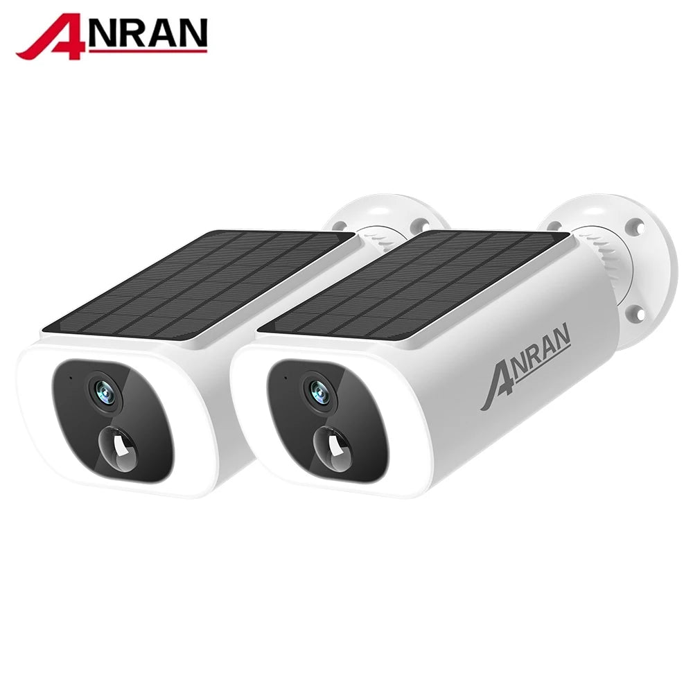 ANRAN Outdoor Wireless WiFi Camera 2.4G 3MP Battery Solar Security Camera with Floodlight Color Night Vision and Local Alarm