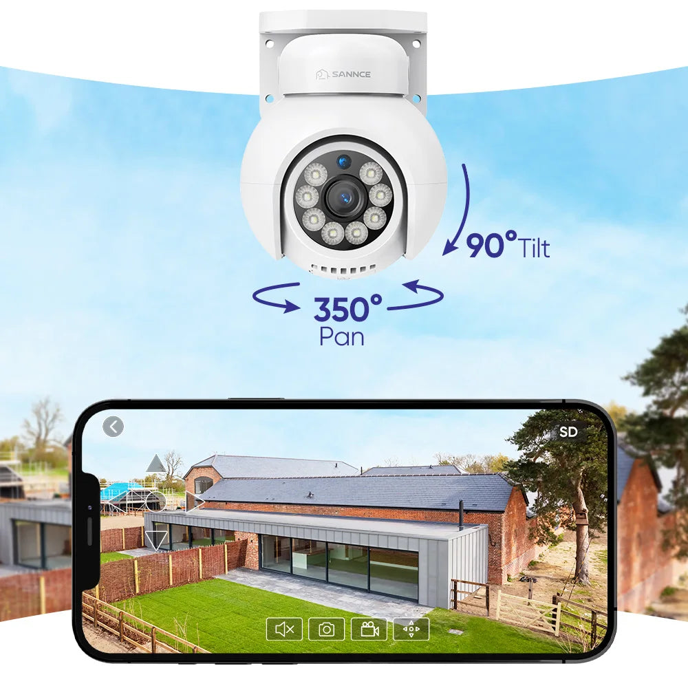 Sannce 4K POE Camera H265 Human Detection Smart Tracking Full Color ONVIF 8MP IP Security Camera Video Surveillance Protection