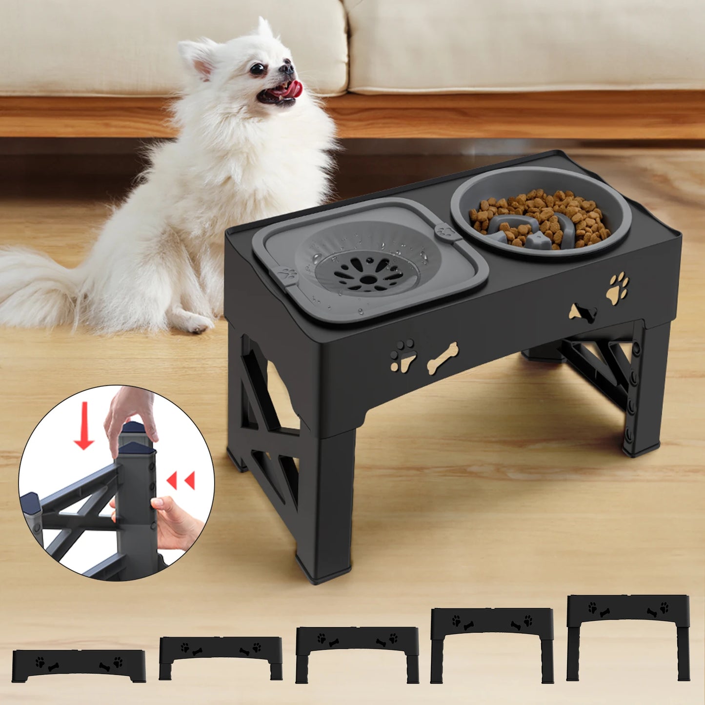 3 In 1 Pet Feeder Slow Feed Bowls Double Bowls Foldable - Great Outdoors and More 25
