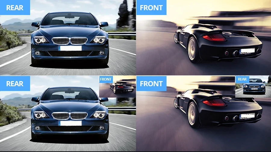 E-ACE Dash Cam 4.3 Inches Car DVR Rearview Mirror Driving Recorder Dual Lens Front and Rear Camera Video Recorder Black Box