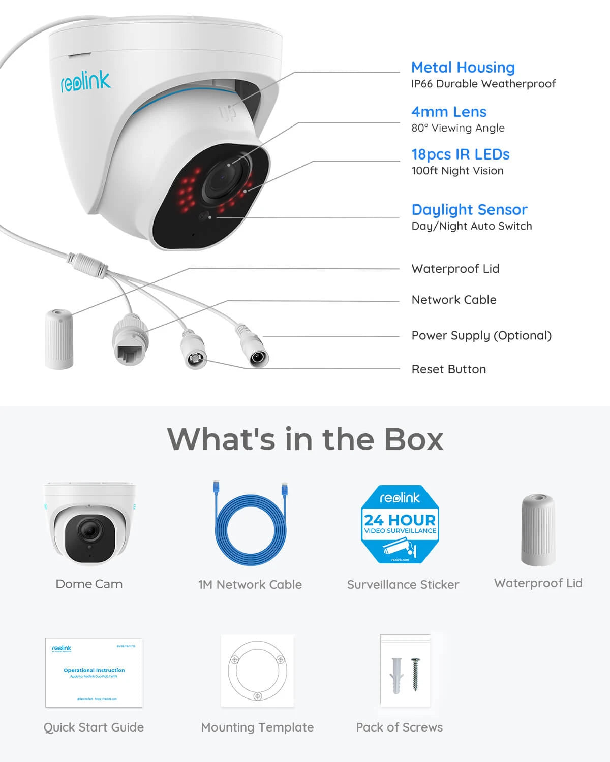 Reolink 5MP PoE Outdoor Smart Camera With Night Vision