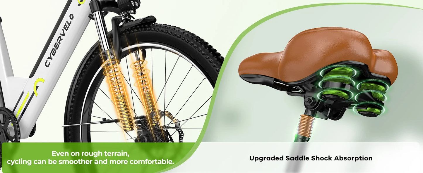 1000 Peak Electric Bike for Adults 80 Miles Removable Battery 26 Inch Electric E Bike with 7 Speed Adult Electric Bicycles