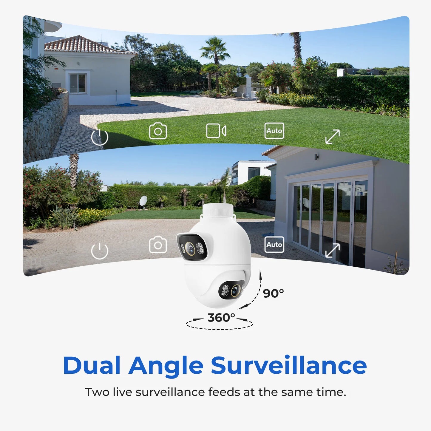 Imilab Outdoor Surveillance Camera Dual Lens 360 Degree PTZ Camera Colour Night Vision WiFi LAN 24 Hour Work EC6 Dual With MiHome App
