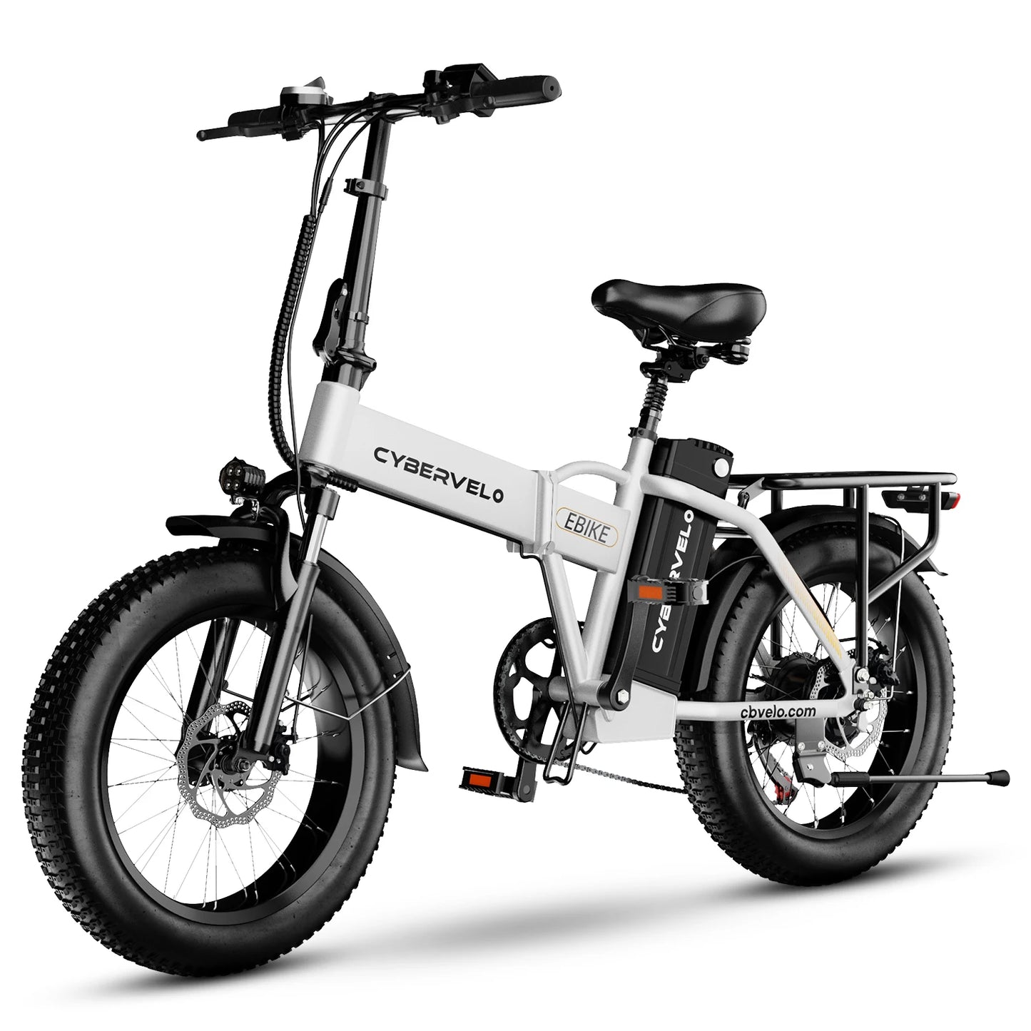 1000W Folding Electric Bike with 48V 20AH Large Removable Battery 30 MPH Top Speed and 80 Miles Max Range 20 Inch Fat Tire E Bike
