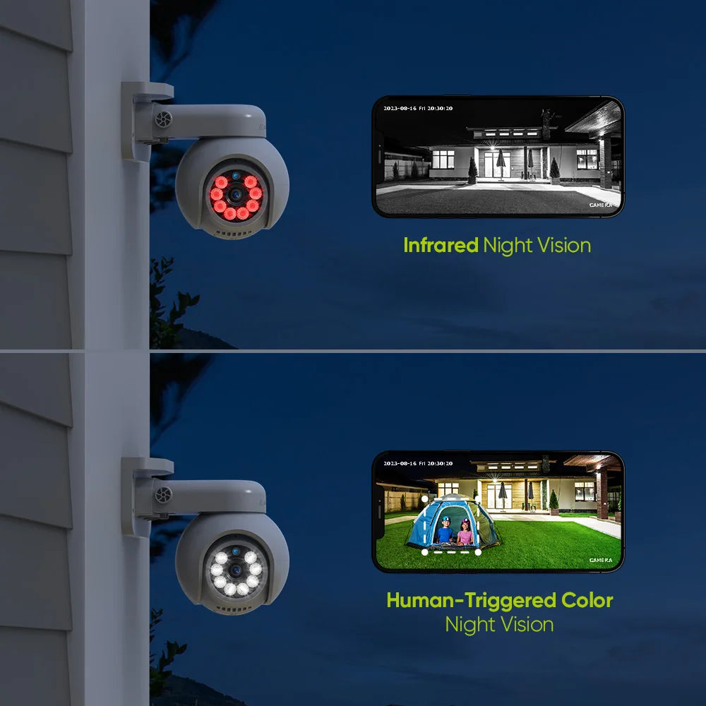 Sannce 4K POE Camera H265 Human Detection Smart Tracking Full Color ONVIF 8MP IP Security Camera Video Surveillance Protection