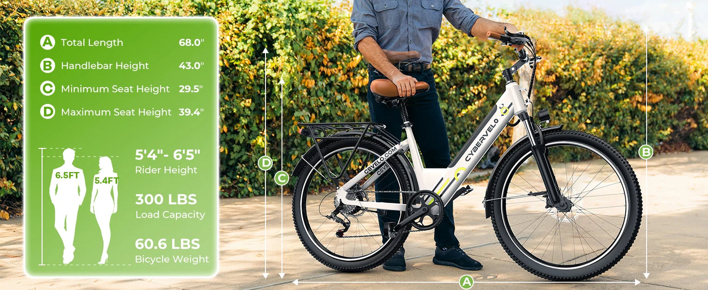 1000 Peak Electric Bike for Adults 80 Miles Removable Battery 26 Inch Electric E Bike with 7 Speed Adult Electric Bicycles