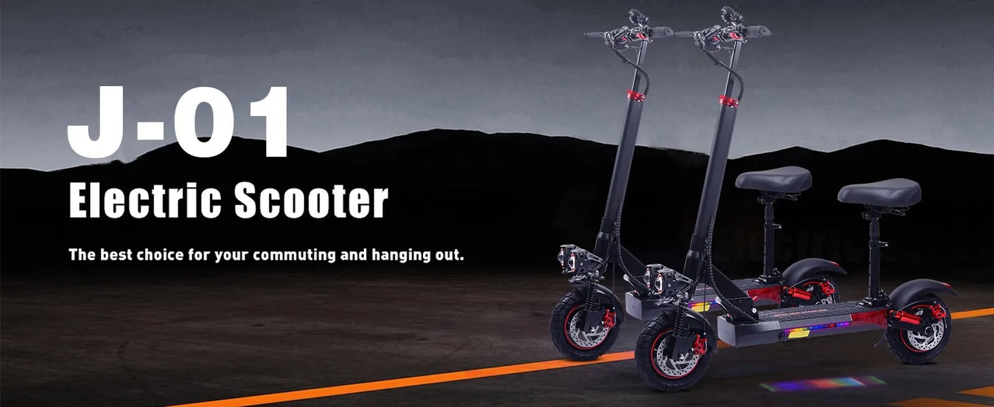 E Scooter J01 Aluminum Alloy Folding Off Road Inflatable Tires 800 W 48V Double Disc Brake IPX5