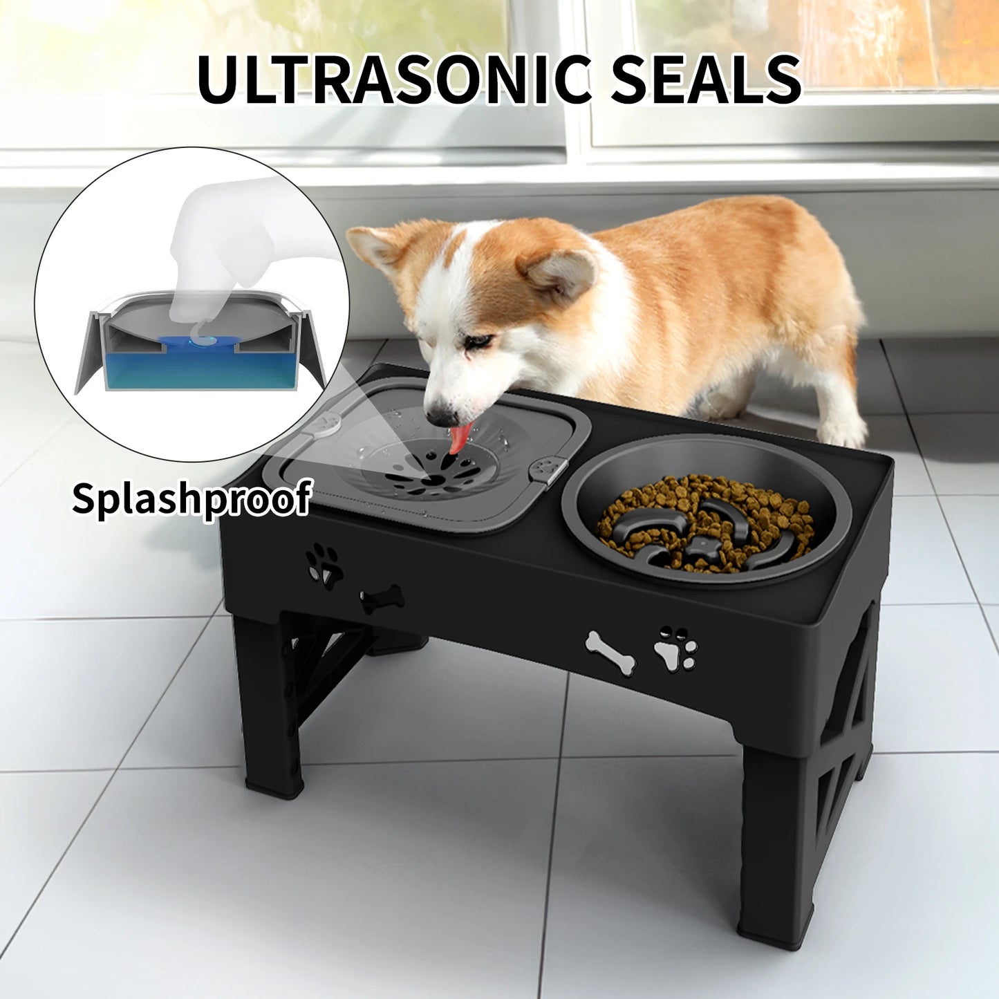 3 In 1 Pet Feeder Slow Feed Bowls Double Bowls Foldable - Great Outdoors and More 25