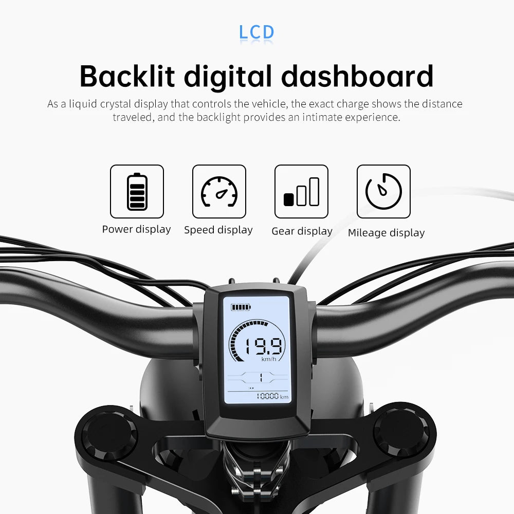 EKX T1 Electric Bike 20 Inch Fat Tires 1000W Motor 48V Battery