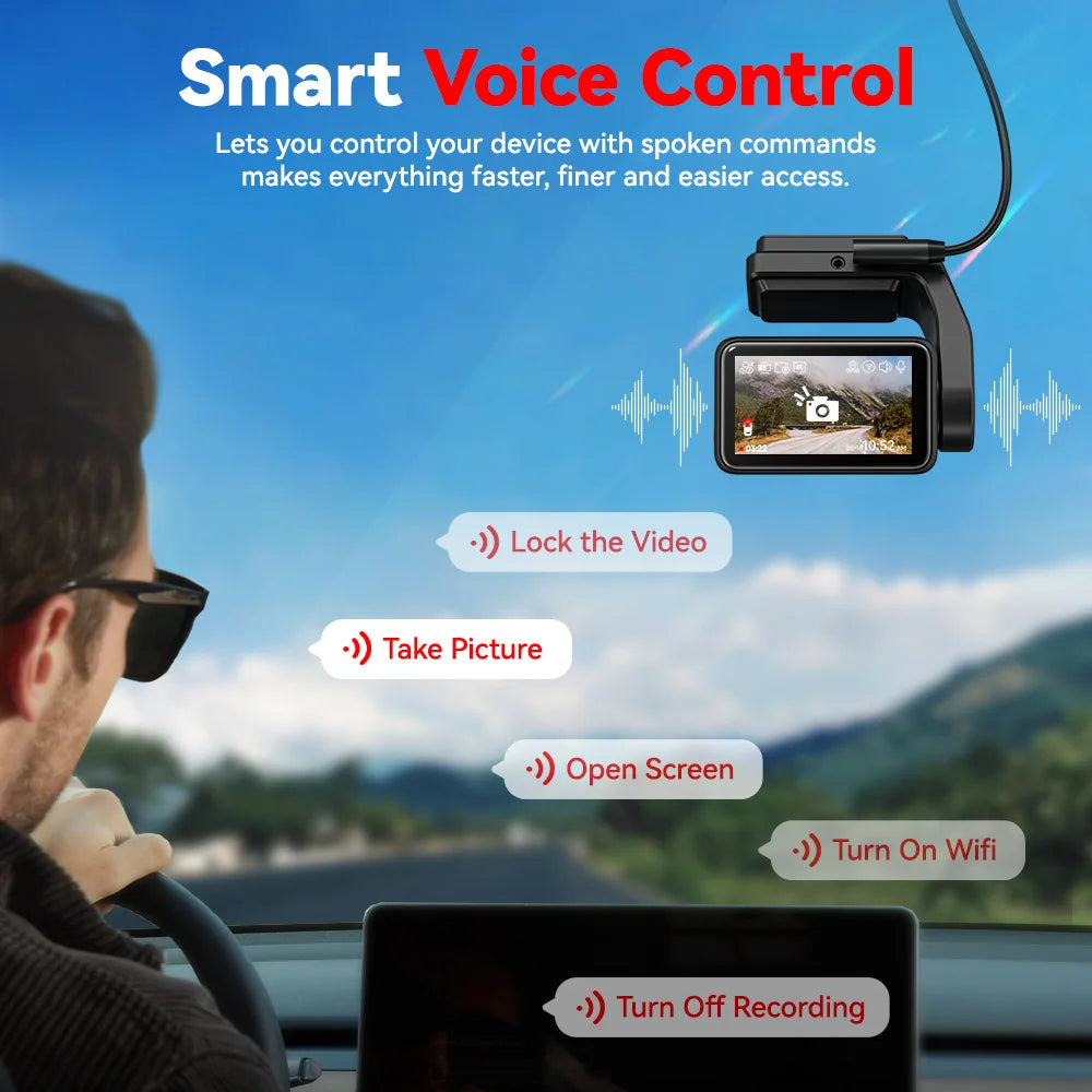 Redtiger A4 Dash Camera Front and Rear 4K Dash Cam Drive Recorder with WiFi GPS for 24 Hour Parking Mode Black Box for Car