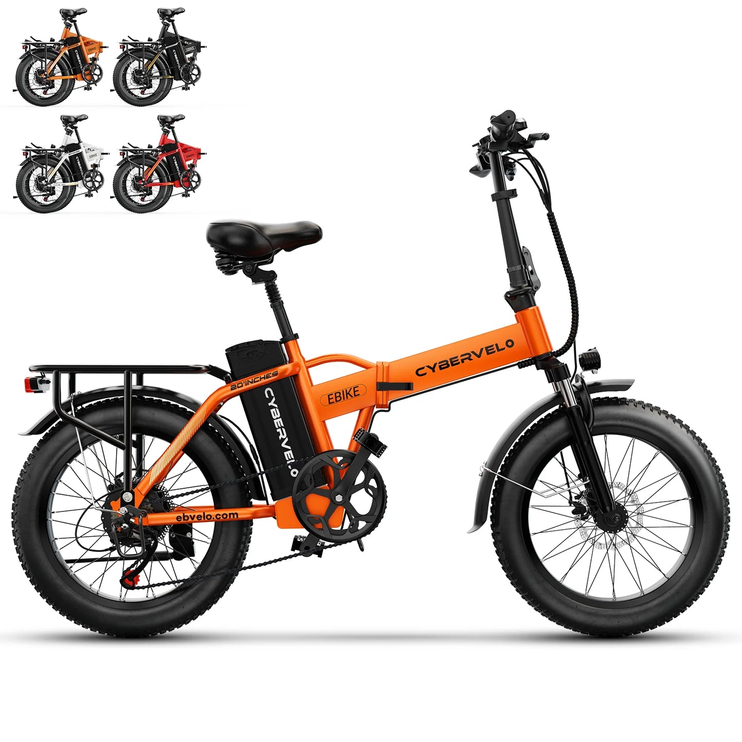 1000W Folding Electric Bike with 48V 20AH Large Removable Battery 30 MPH Top Speed and 80 Miles Max Range 20 Inch Fat Tire E Bike