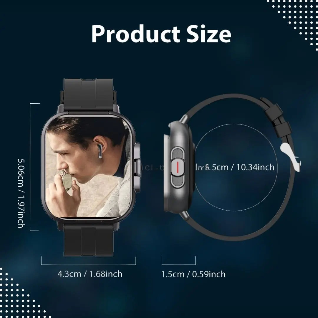 2 in 1 Built-in Smartwatch with Earphone Multi-Sport NFC Call Smart Watch with Earbuds Headphone for iPhone Android Smartphone