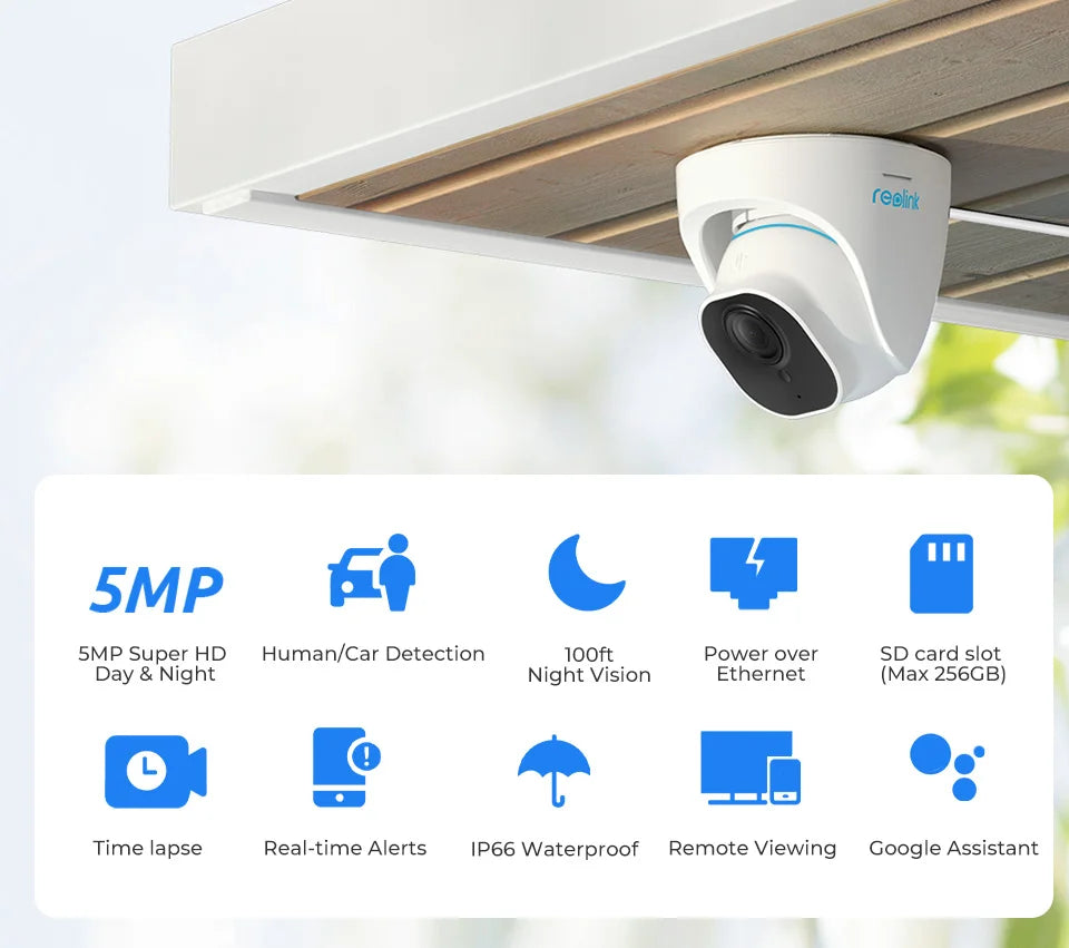 Reolink 5MP PoE Outdoor Smart Camera With Night Vision