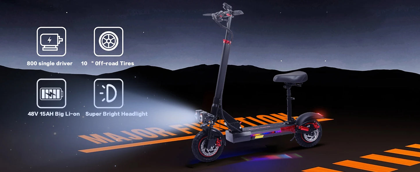 E Scooter J01 Aluminum Alloy Folding Off Road Inflatable Tires 800 W 48V Double Disc Brake IPX5