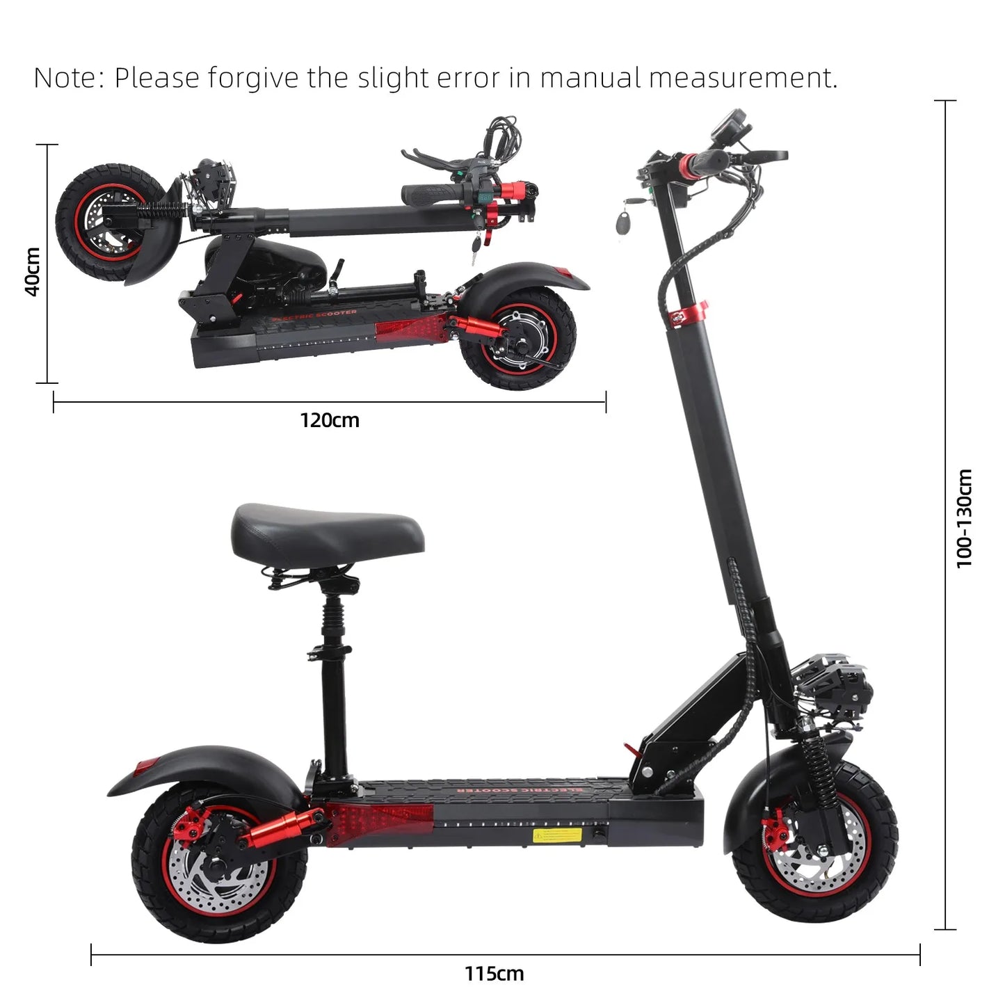 E Scooter J01 Aluminum Alloy Folding Off Road Inflatable Tires 800 W 48V Double Disc Brake IPX5