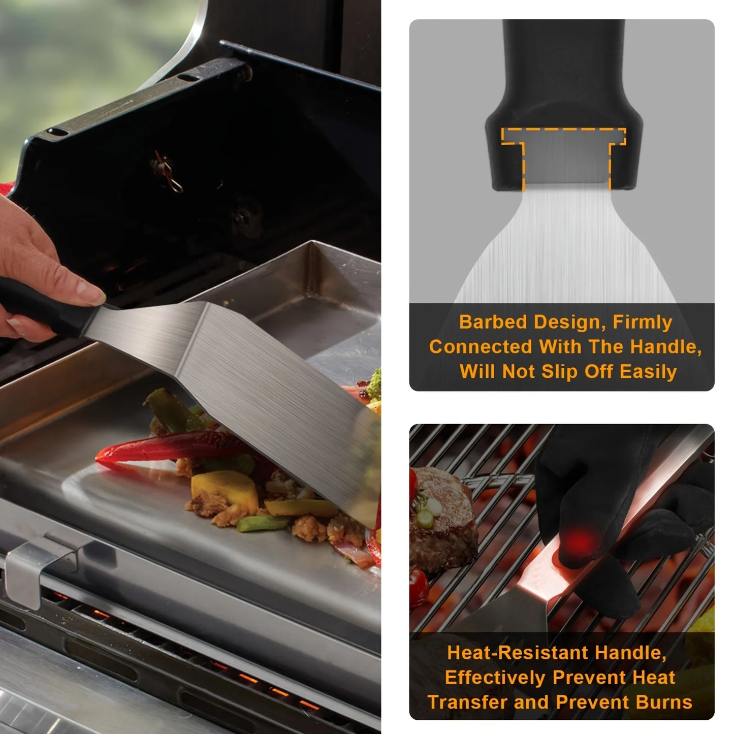 15-Piece Flat Top Grill Tool Set for Blackstone and Camping