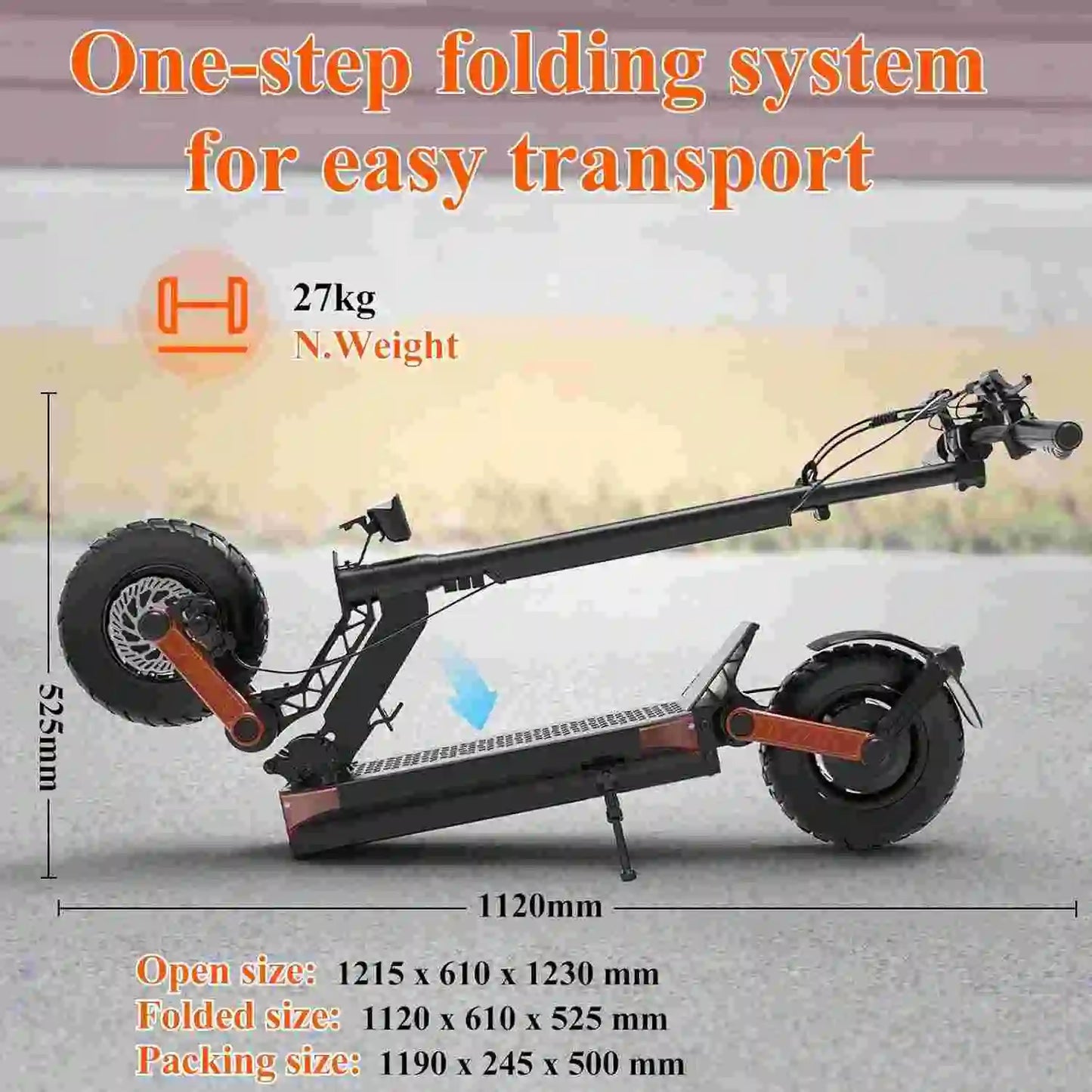 Joyor S10-S-Z 10 Inch Off Road Electric Scooter 2x1000W Dual Motors 60V 18Ah Battery