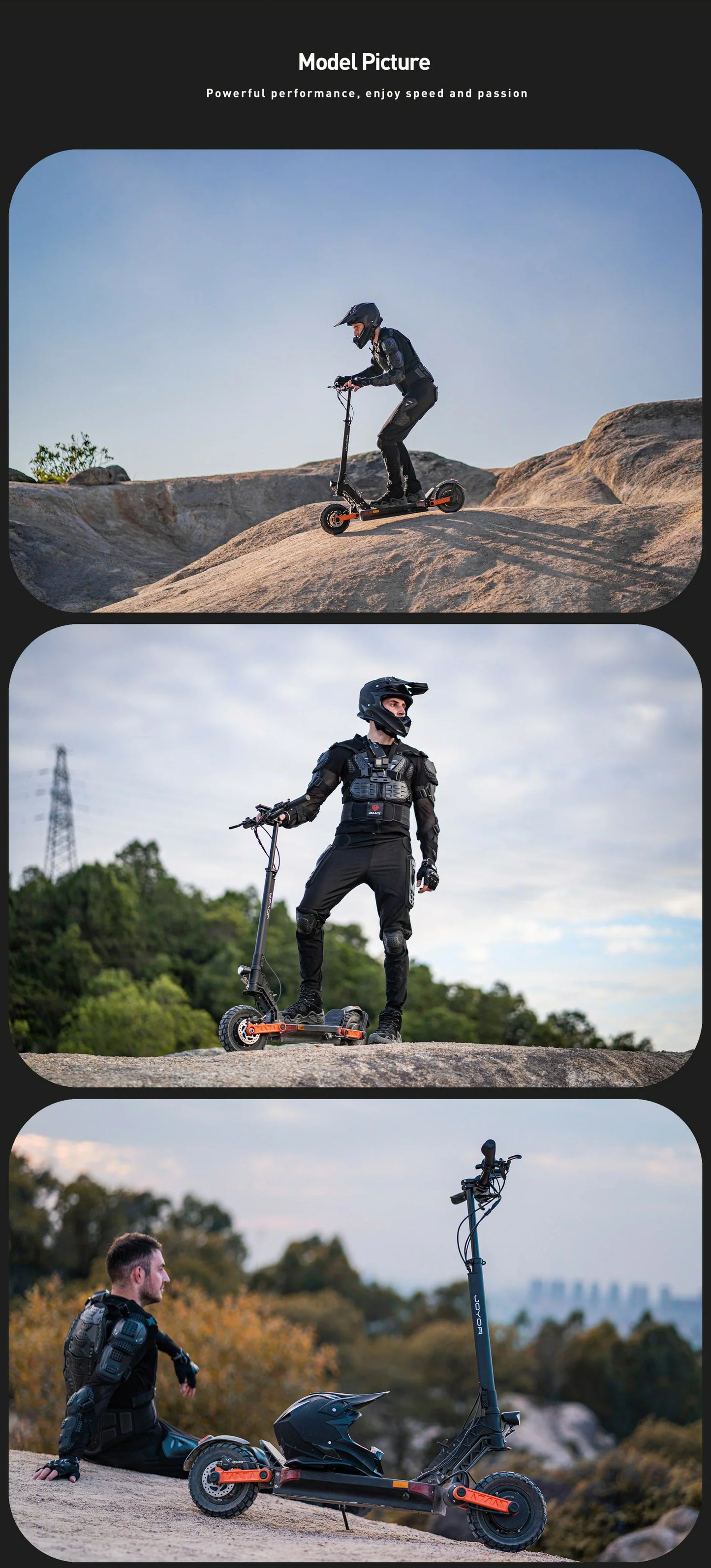 Joyor S10-S-Z 10 Inch Off Road Electric Scooter 2x1000W Dual Motors 60V 18Ah Battery