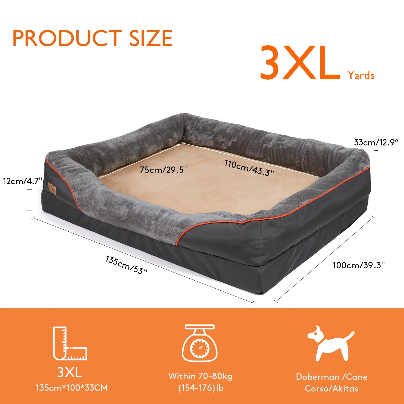 Large Dog Bed Soft Comfortable Anti Allergy Warm Fleece Removable Washable Cover Pet Bed Waterproof - Great Outdoors and More 25