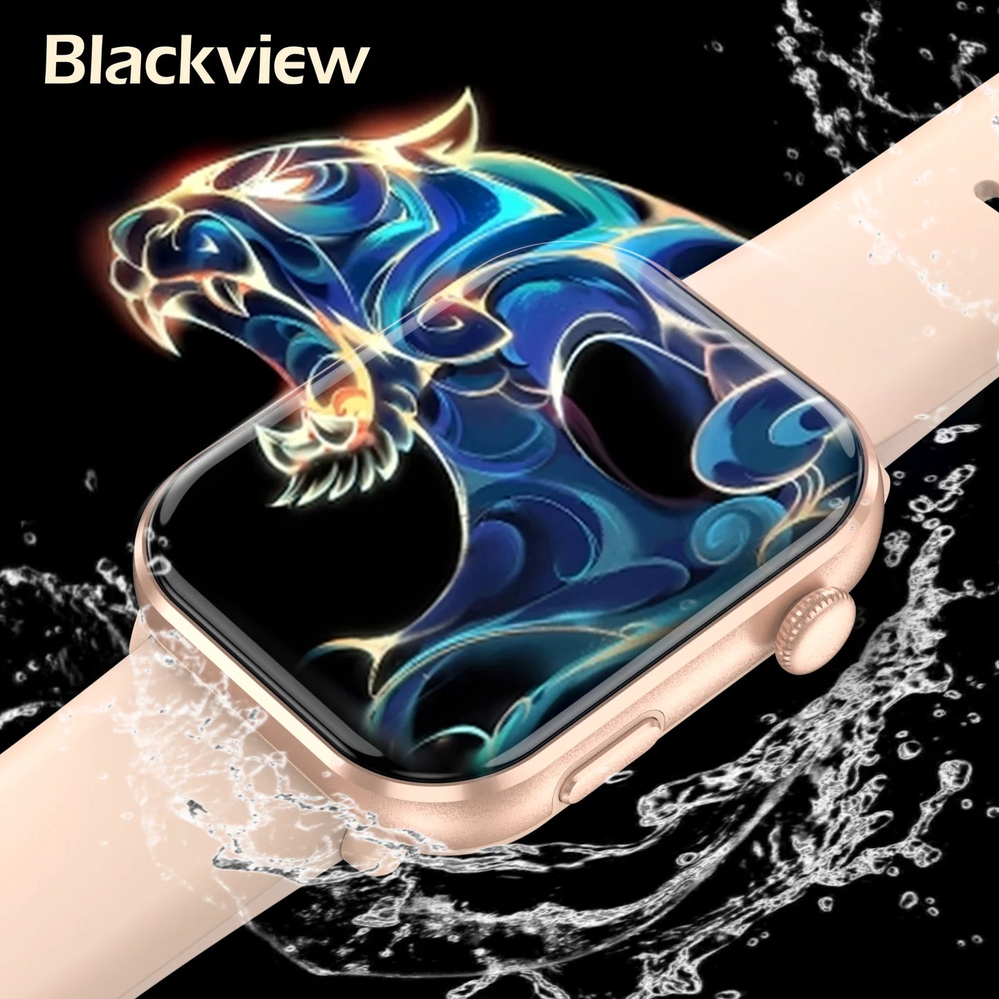 Blackview 2025 New Bluetooth Smartwatch 1.96 Inch AMOLED HD Display Health Monitoring Sport Fitness Watch for Men and Women