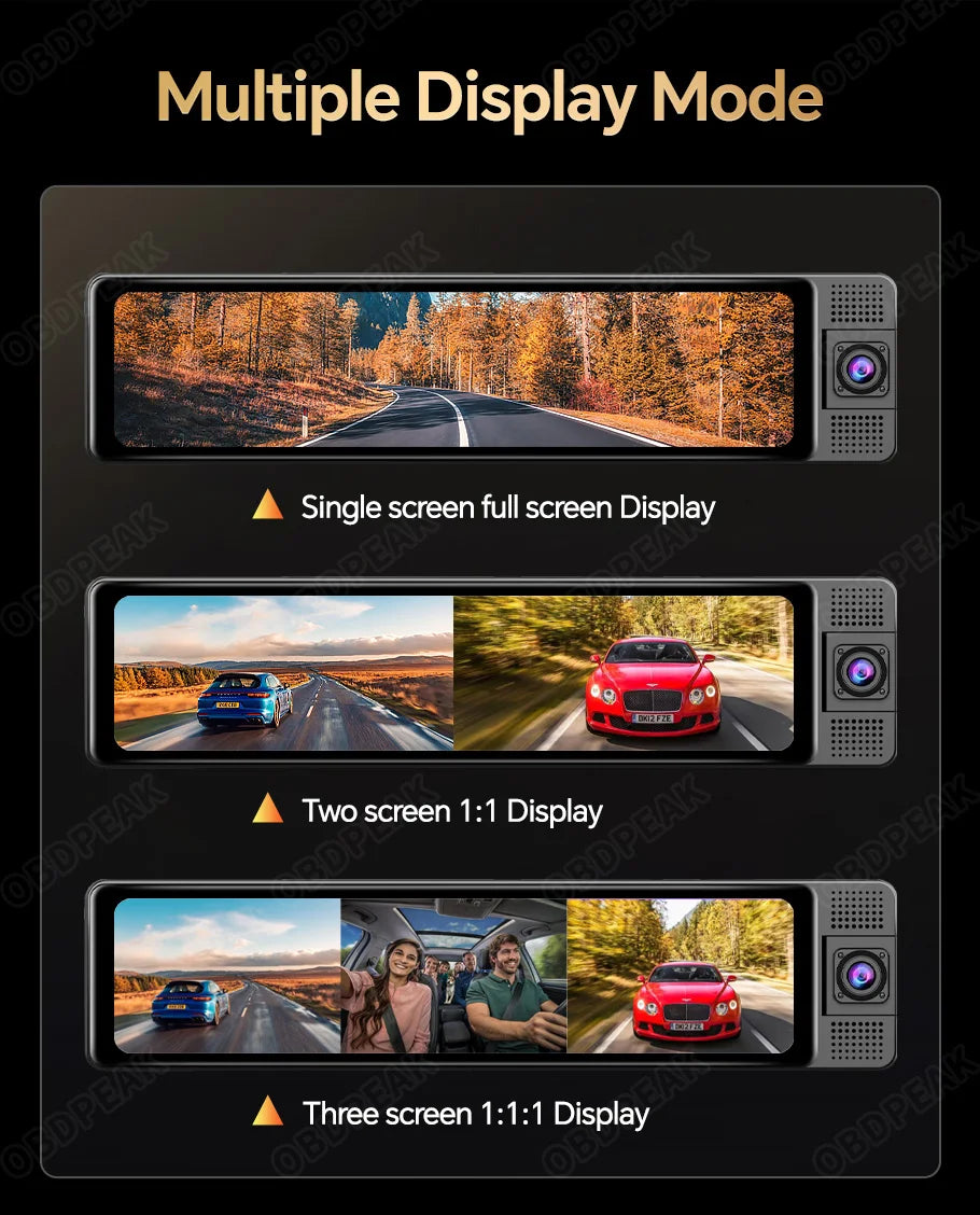 11.26 Inch 3 Camera 4K 1080P Video Recording Wifi Rearview Mirror Car DVR Touch Screen Infrared Night Vision Dash Cam - Great Outdoors and More 25