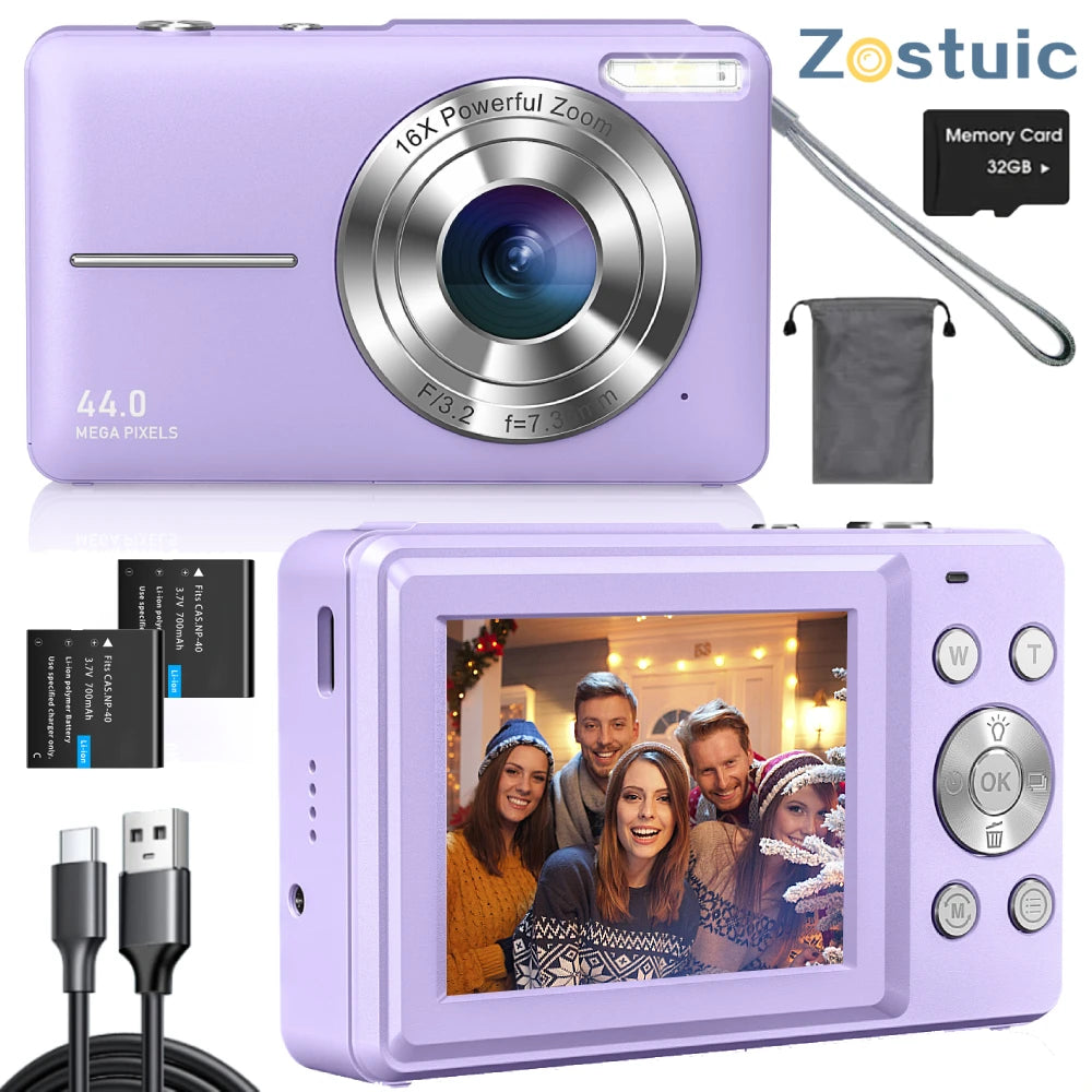 ZOSTUIC Digital Camera FHD 1080P 16X Zoom Compact Purple - Great Outdoors and More 25