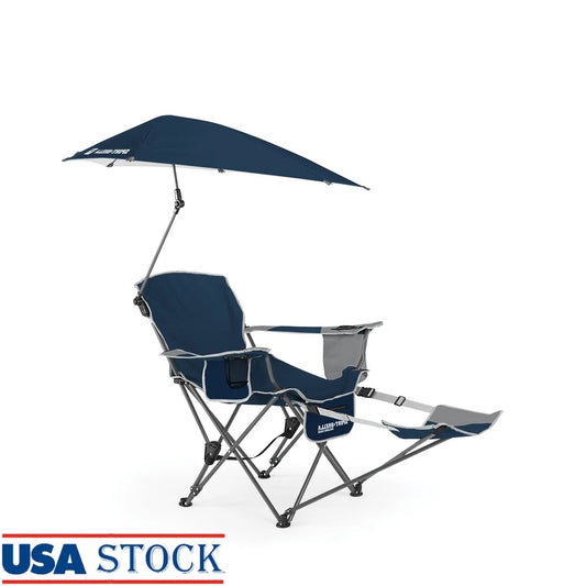 Portable Reclining Camping Chair with Clamp-On Umbrella - Great Outdoors and More 25