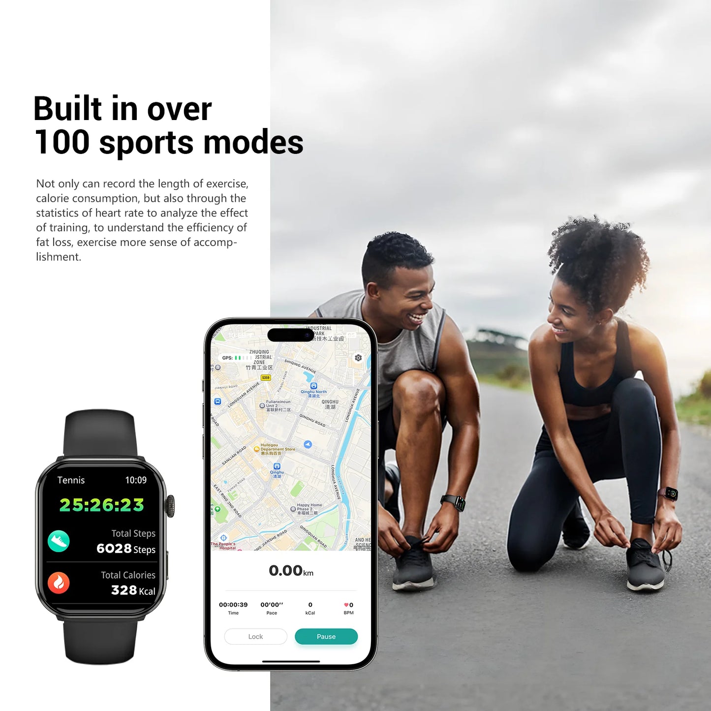 Blackview 2025 New Bluetooth Smartwatch 1.96 Inch AMOLED HD Display Health Monitoring Sport Fitness Watch for Men and Women