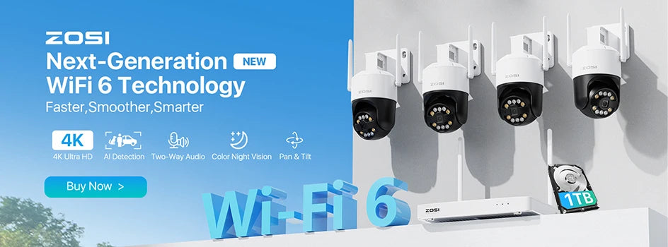 ZOSI 360 Degree Smart Home Security Camera PTZ Auto Tracking Baby Monitor AI Panoramic HD Night Vision Indoor WiFi Surveillance Camera