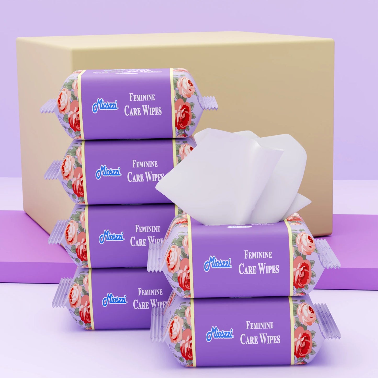 Mioszzi Mint Feminine Cleansing Wet Wipes 40 Pieces Pack Refreshing Portable Odor Removal