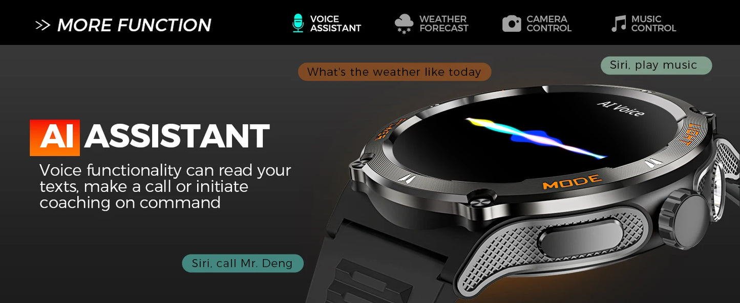 LaNikar Smart Watch 3ATM Waterproof 1.53" KT76 Men Sport - Great Outdoors and More 25