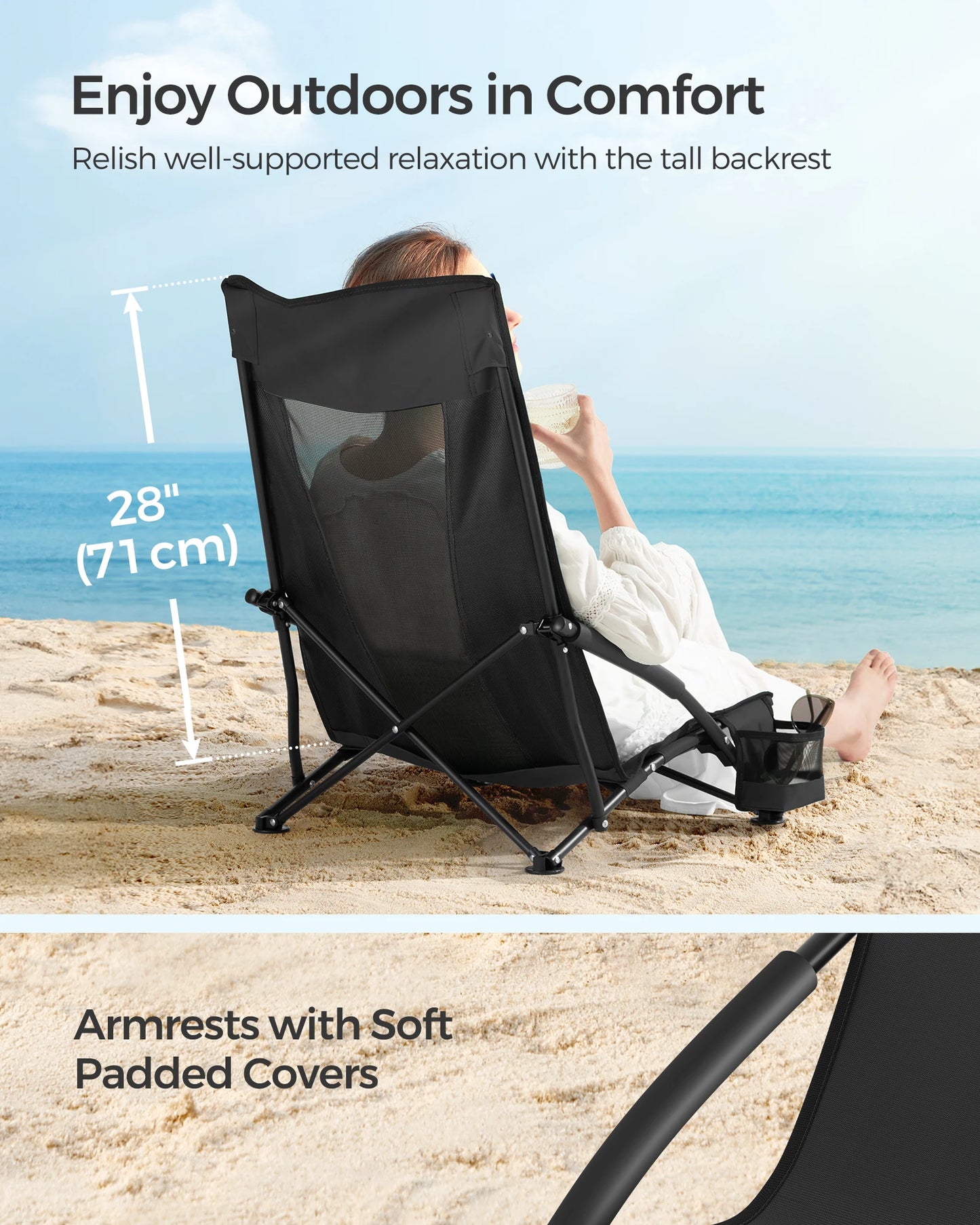 SONGMICS Set of 2 Camping Chairs with High Backrest Lightweight - Great Outdoors and More 25