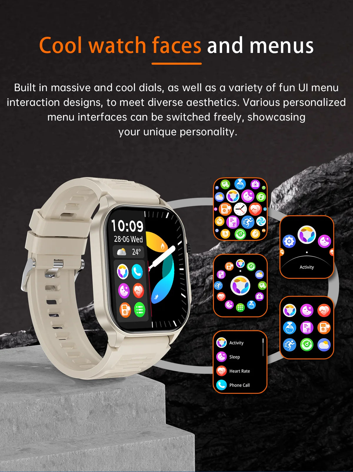 LIGE New Smart Watch LED Flashlight Military Sport Watches 2.01 Inch Screen Waterproof Men - Great Outdoors and More 25