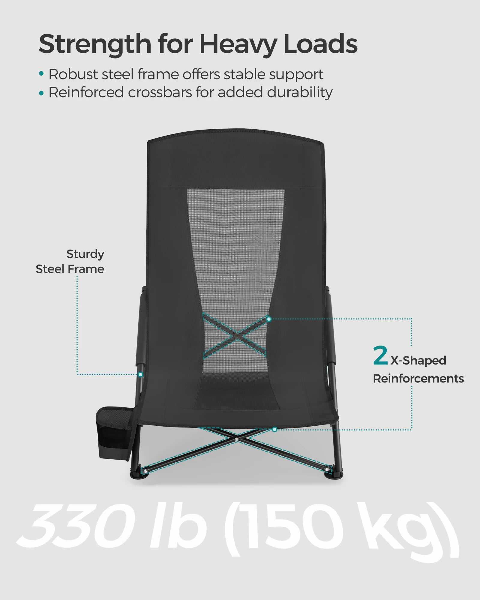 SONGMICS Set of 2 Camping Chairs with High Backrest Lightweight - Great Outdoors and More 25