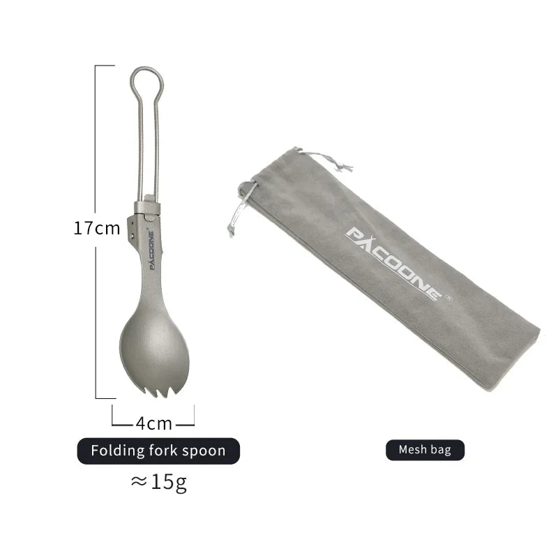 Camping Titanium Spork Spoon Outdoor Lightweight Fork Tableware