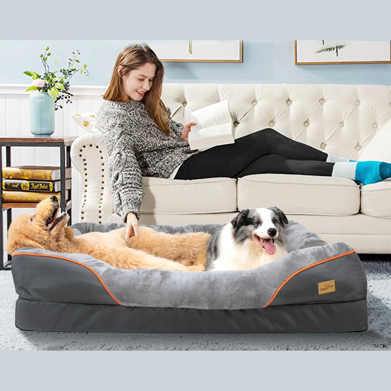 Large Dog Bed Soft Comfortable Anti Allergy Warm Fleece Removable Washable Cover Pet Bed Waterproof - Great Outdoors and More 25