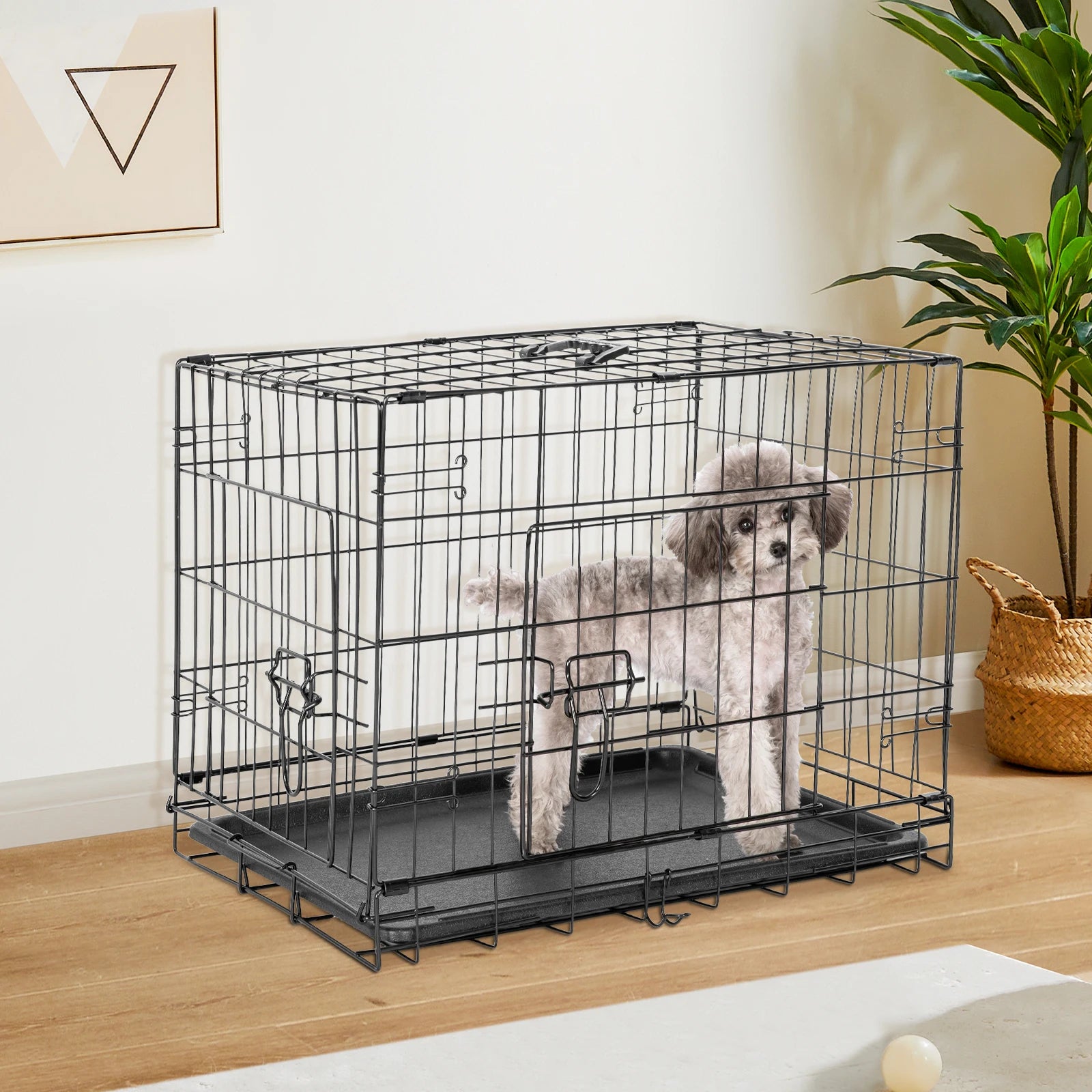 JHK Double Door Folding Metal Wire Dog Cage with Leak Proof Pan Extra Large Pet Kennel for Indoor Outdoor Travel - Great Outdoors and More 25
