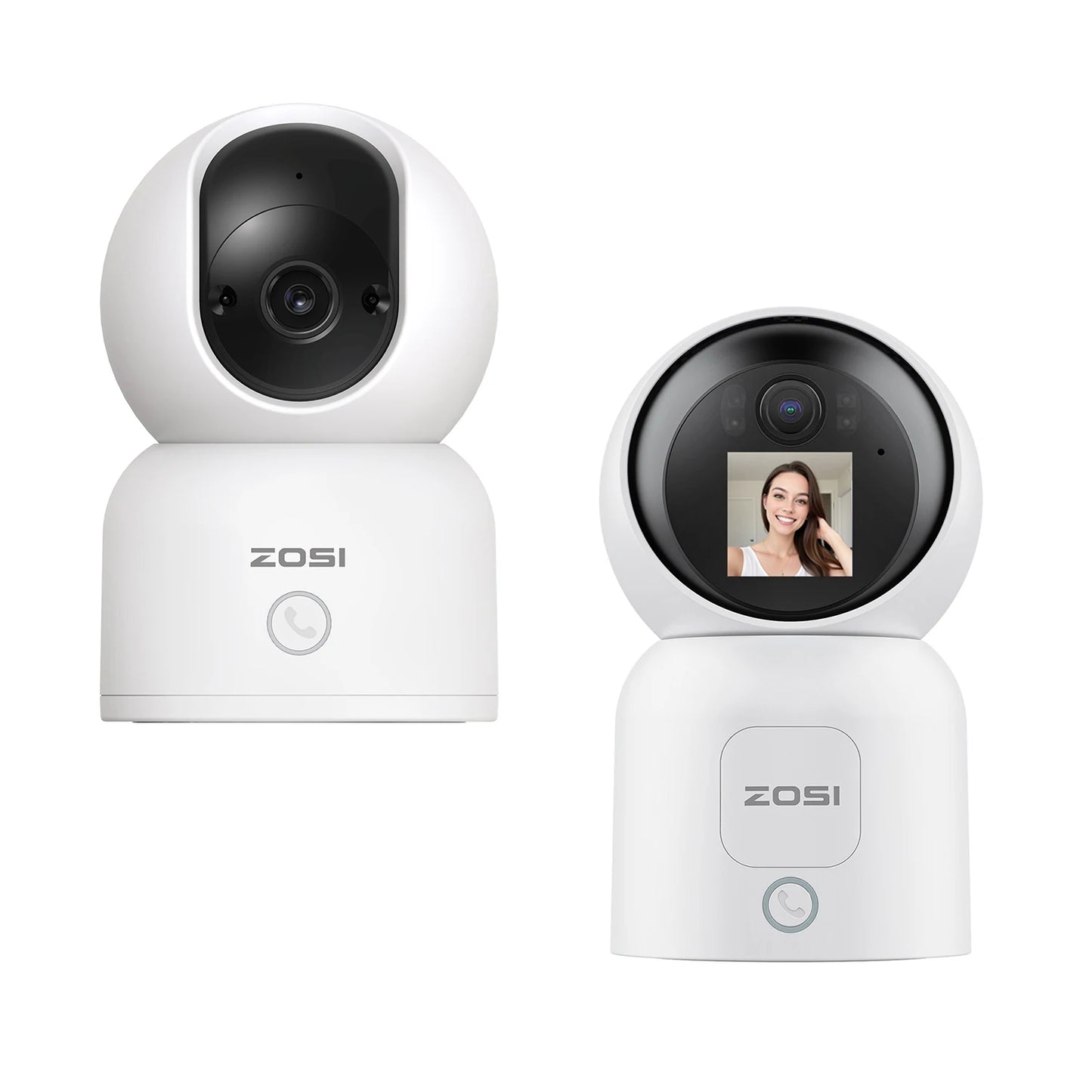 ZOSI 360 Degree Smart Home Security Camera PTZ Auto Tracking Baby Monitor AI Panoramic HD Night Vision Indoor WiFi Surveillance Camera