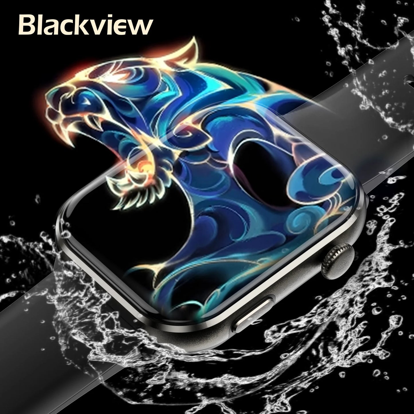 Blackview 2025 New Bluetooth Smartwatch 1.96 Inch AMOLED HD Display Health Monitoring Sport Fitness Watch for Men and Women