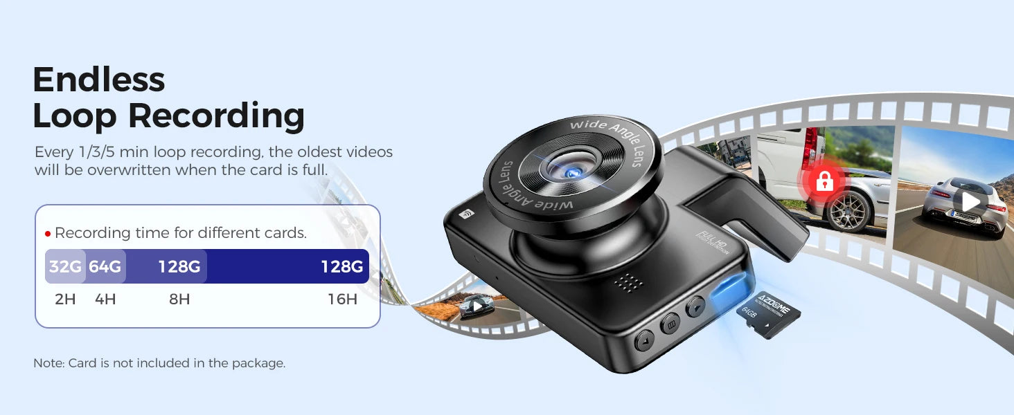 AZDOME Dash Cam M17 1080P Front Cam with ADAS GPS DVR - Great Outdoors and More 25