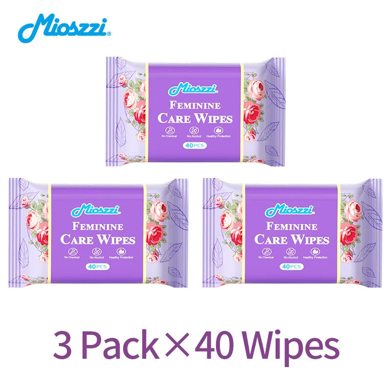 Mioszzi Mint Feminine Cleansing Wet Wipes 40 Pieces Pack Refreshing Portable Odor Removal