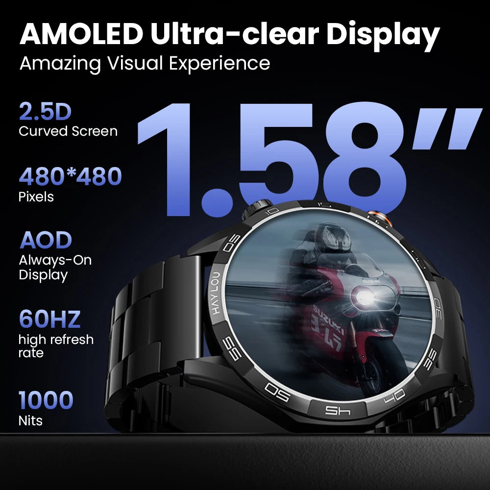 Haylou Solar 5 Voice Calling Smartwatch 1.58 Inch AMOLED