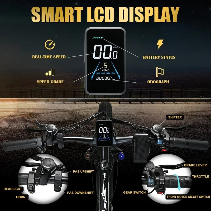Electric Bicycle KETELES K800 2000W High Power Motor 48V 23Ah Battery Adult Electric Bike 26 Inch Tire Mountain Off-Road Ebike