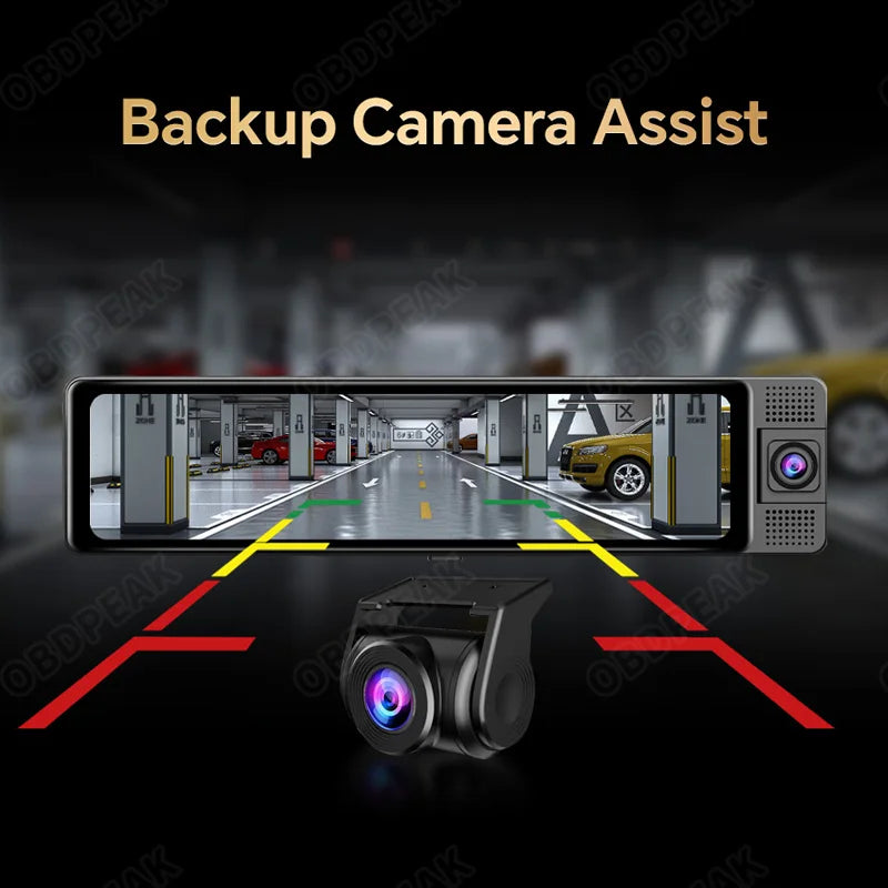 11.26 Inch 3 Camera 4K 1080P Video Recording Wifi Rearview Mirror Car DVR Touch Screen Infrared Night Vision Dash Cam - Great Outdoors and More 25