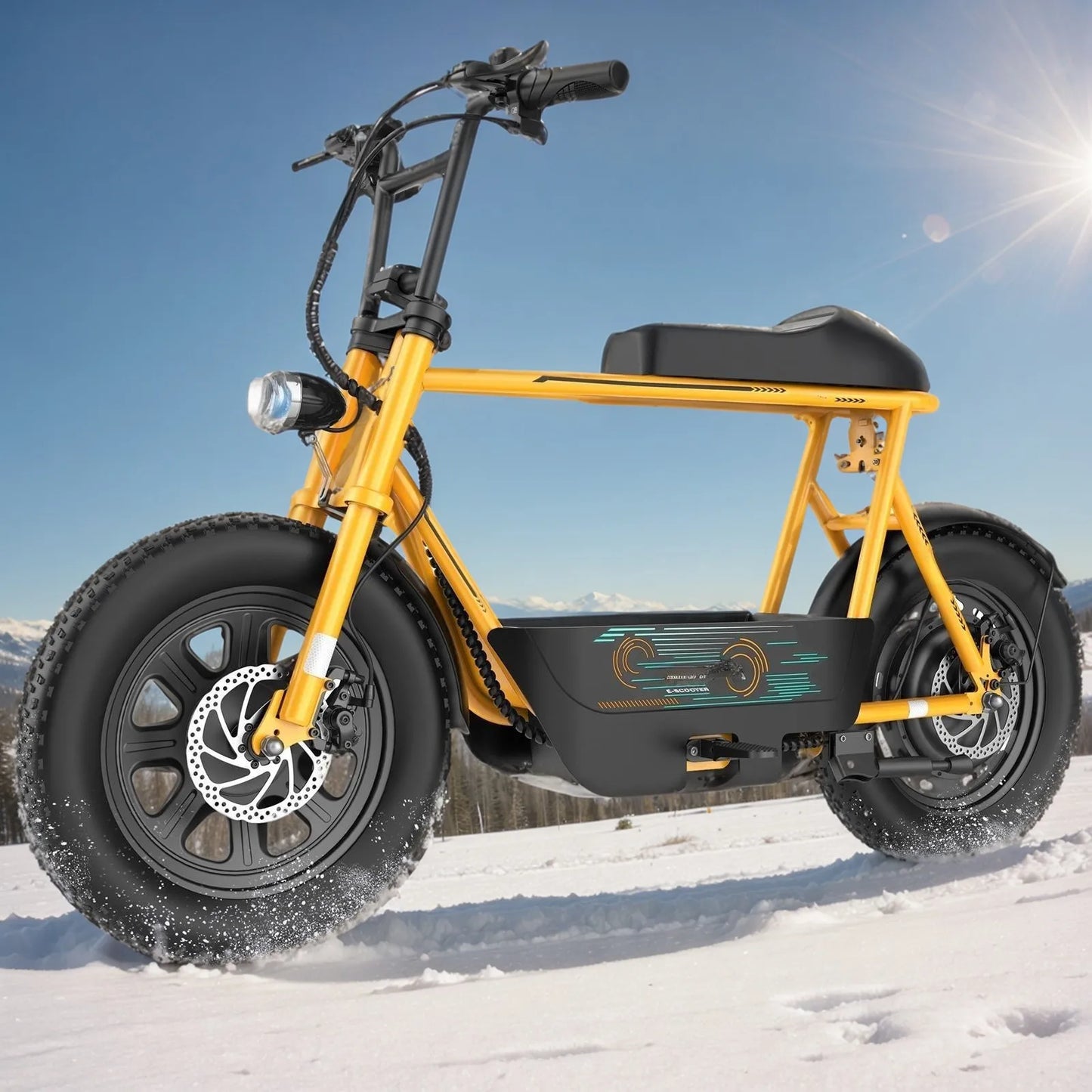 Peak 819W Electric Scooter with Seat for Adults 16 Inch Fat Tire All Terrain Commuter Ebike for Teens with Carry Basket