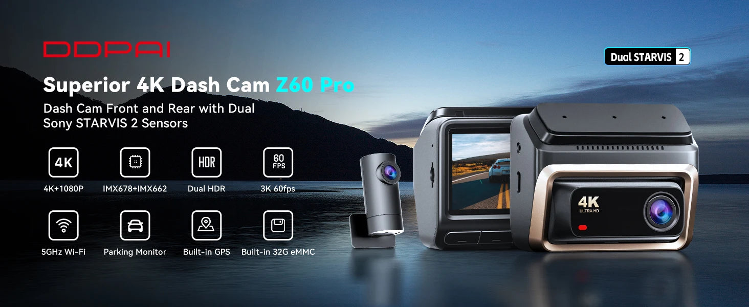 2025 New DDPAI 4K Dash Cam Z60 Pro Front and Rear Car Camera with SONY STARVIS2 Sensor 5GHz Wi-Fi GPS and ADAS Car DVR - Great Outdoors and More 25