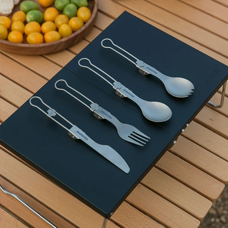 Camping Titanium Spork Spoon Outdoor Lightweight Fork Tableware