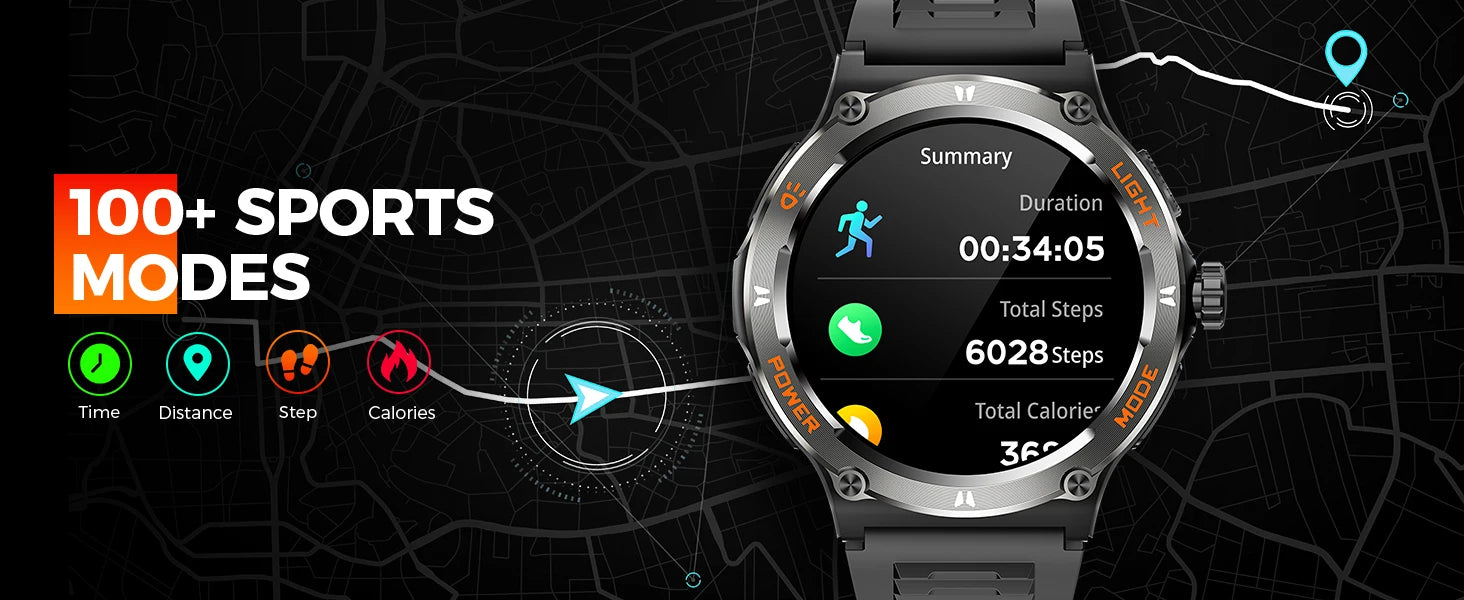 LaNikar Smart Watch 3ATM Waterproof 1.53" KT76 Men Sport - Great Outdoors and More 25